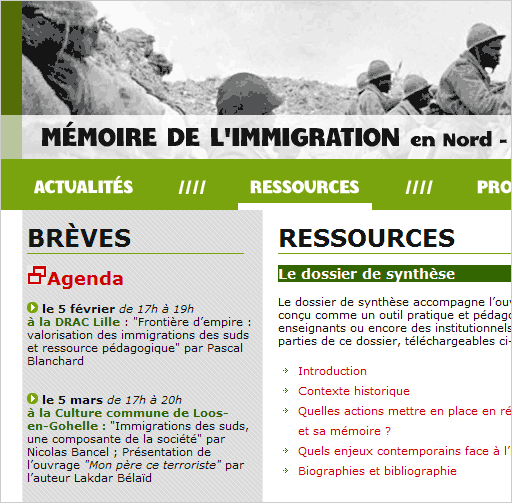 graphisme web nord mémoire immigration